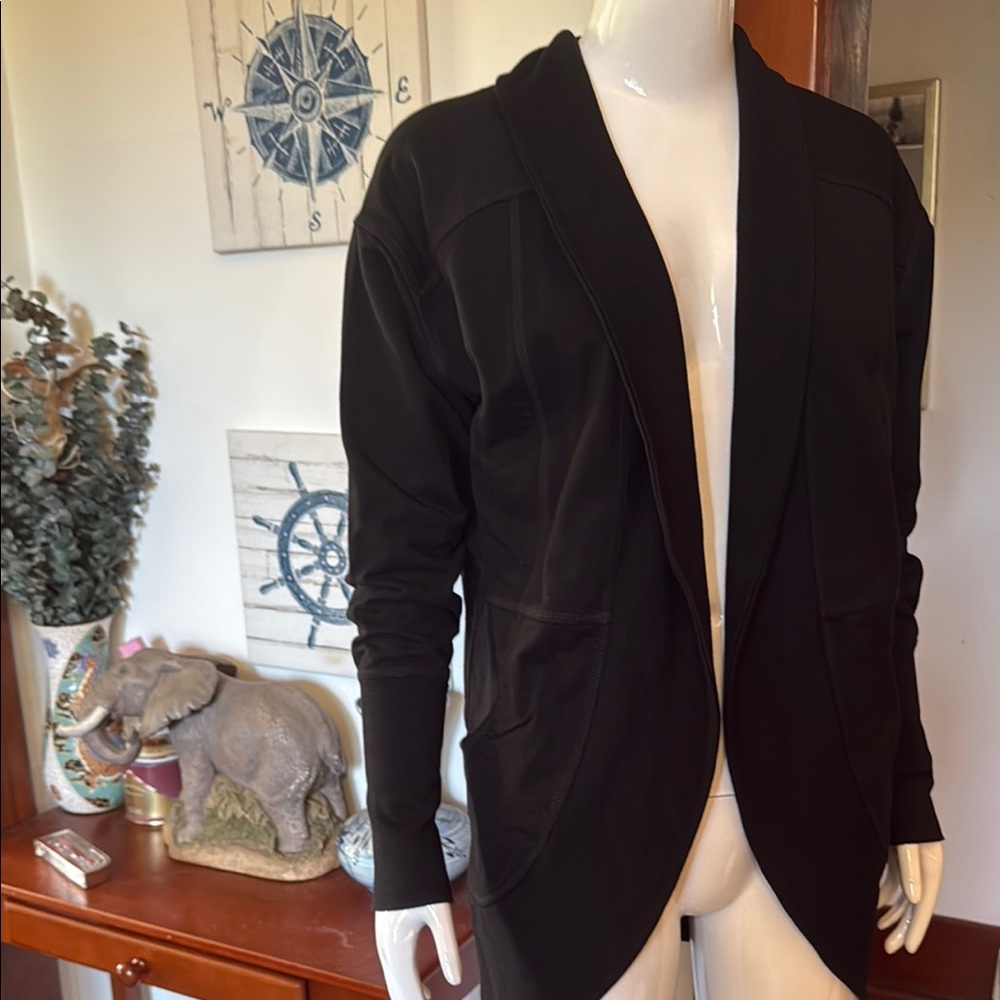 NWT Eddie Bauer size small wrap  Black Open-Front Jacket